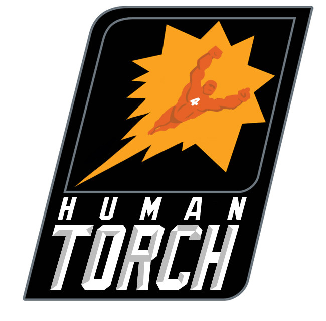 Phoenix Suns Human Torch logo fabric transfer
